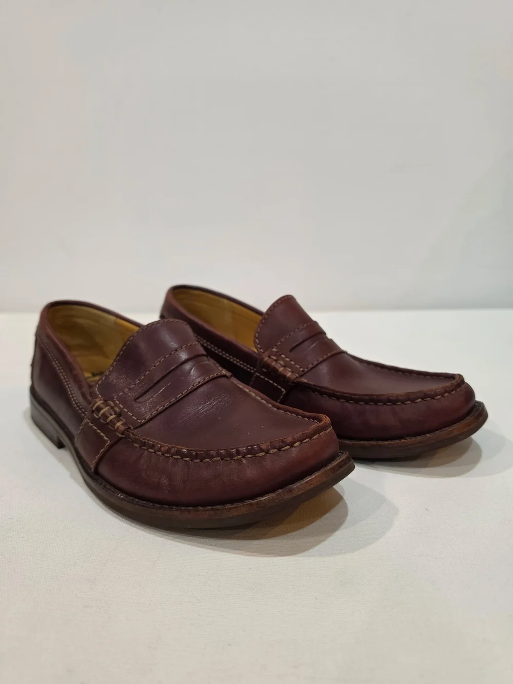 509. Clarks Brown Leather Penny Loafers Slip On Shoes Men's Size 7.5 M 61821